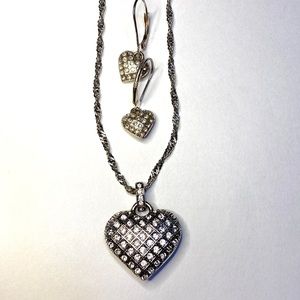 Brighton Diamond Lace reversible necklace (NWT) & Brighton matching earrings